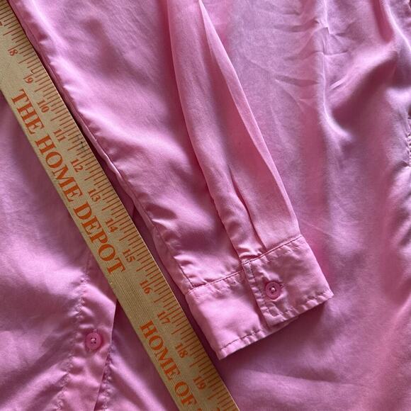 Crown & Ivy Womens Button Down Top Small Petal Pink 100% Tencel Vacation Preppy - Picture 8 of 8